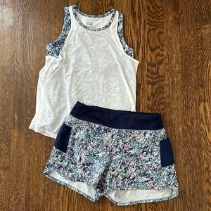 Size M/8-10 Athleta Tie Breaker Tank and Shorts